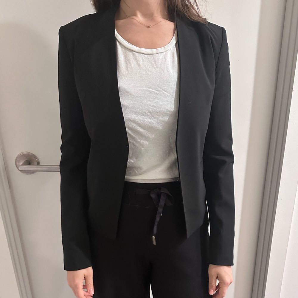 Theory Women’s Black Open-Front Blazer Jacket 00